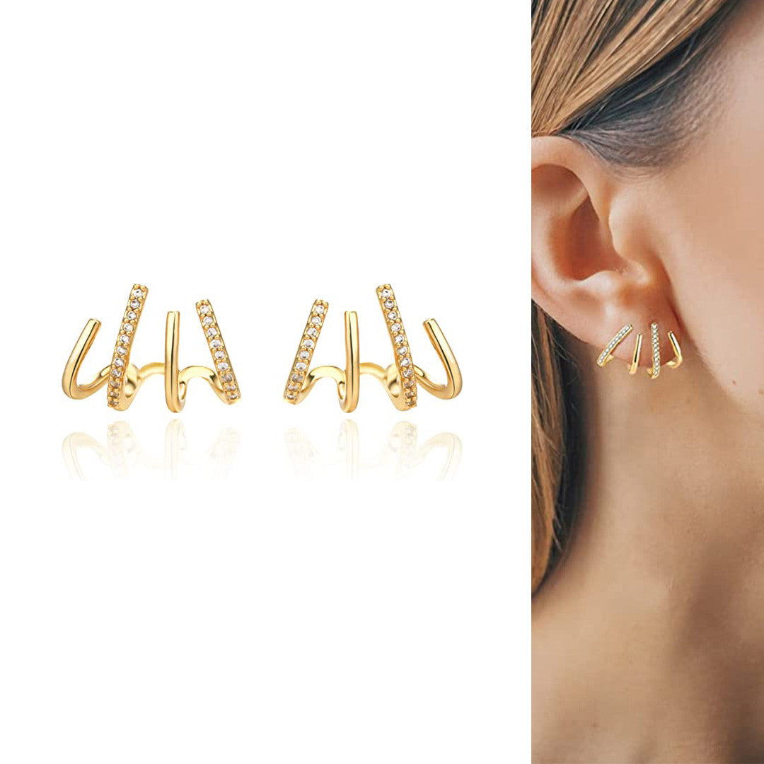 Aretes Claw Multiusos con Cristales Swarovski